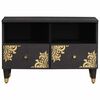 vidaXL TV Cabinet with Drawer Black 70 x 33 x 46 cm Solid Mango Wood