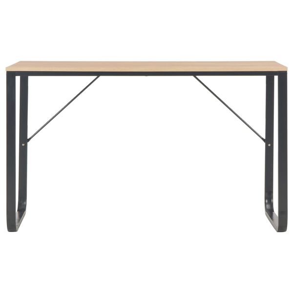 vidaXL Computer Desk Black and Oak 120x60x73 cm