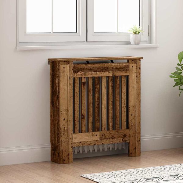 vidaXL Radiator Cover Old Wood 78 x 19 x 81.5 cm Engineered Wood