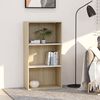 vidaXL 3-Tier Book Cabinet White and Sonoma Oak 60x30x114 cm Engineered Wood