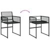 vidaXL 11 Piece Garden Dining Set Black Poly Rattan