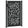 vidaXL Garden Gate Black 100x150 cm Steel Flame Design