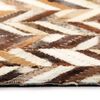 vidaXL Rug Genuine Leather Patchwork 120x170 cm Chevron Brown/White