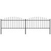 vidaXL Garden Fence with Spear Top Steel 337x75 cm Black