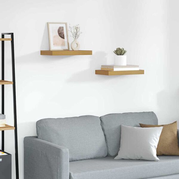vidaXL Wall Shelf 2 pcs Beige 40 x 23.5 x 4 cm Engineered Wood