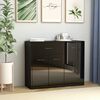 vidaXL Sideboard High Gloss Black 88x30x70 cm Engineered Wood