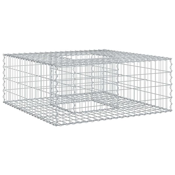 vidaXL Gabion Raised Bed Silver 100 x 100 x 40 cm Galvanised Steel