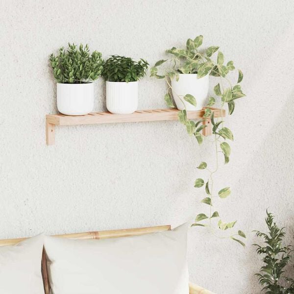 vidaXL Wall Hanging Rack Natural 62 x 10 x 12.5 cm Solid Walnut Wood