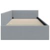vidaXL Corner Bed Frame Light Grey 90 cm x 200 cm Velvet