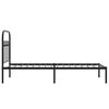 vidaXL Metal Bed Frame without Mattress with Headboard Black 75x190cm