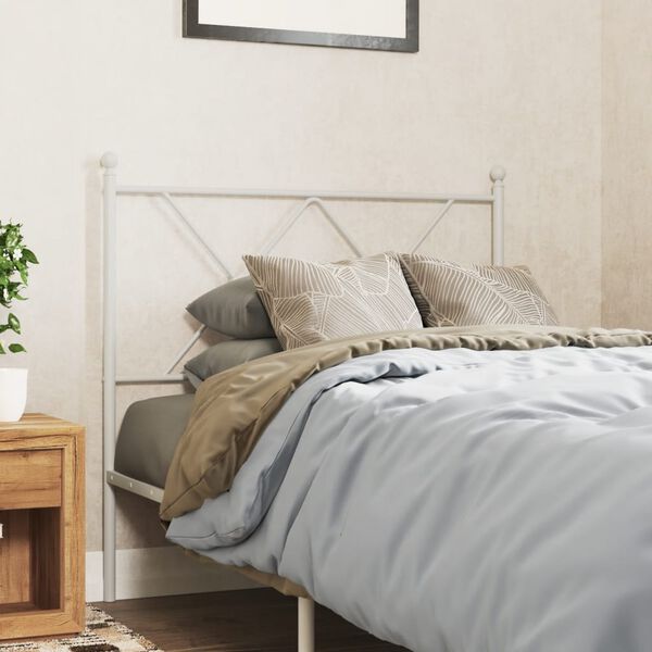 vidaXL Metal Replace Headboard White 90cm