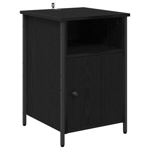 vidaXL Bedside Cabinet Black Oak 40 x 42 x 60 cm Engineered Wood