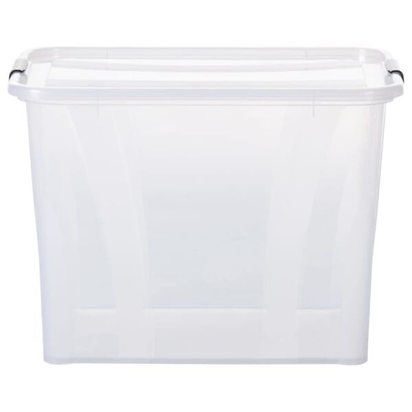 vidaXL Storage Boxes with Lids 2 pcs Transparent 55 L