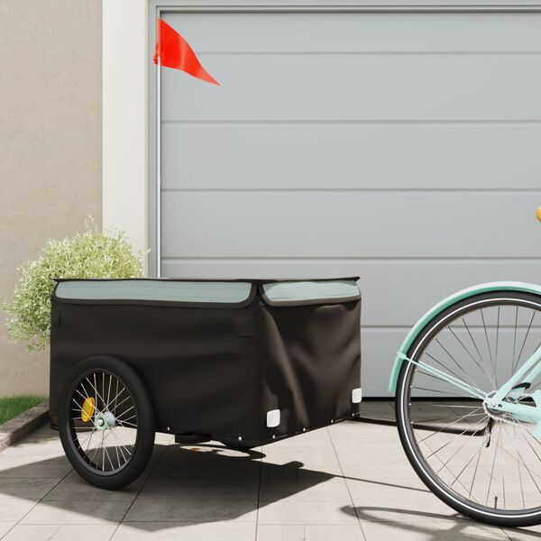 vidaXL Bike Trailer Black and Grey 45 kg Iron