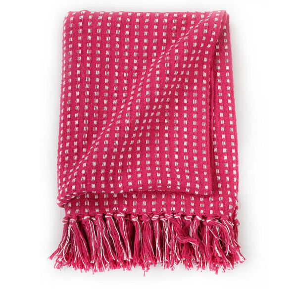 vidaXL Throw Cotton Squares 220x250 cm Pink
