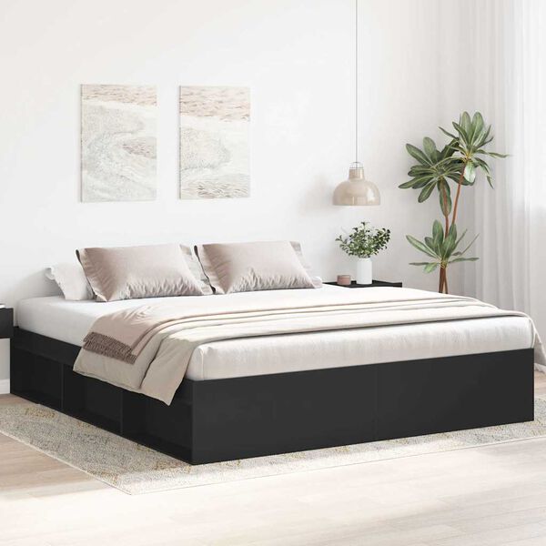 vidaXL Bed Frame without Mattress Black 200x200 cm