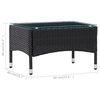 vidaXL Coffee Table Black 60x40x36 cm Poly Rattan