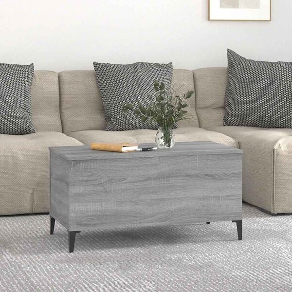 vidaXL Coffee Table Grey Sonoma 90x44.5x45 cm Engineered Wood