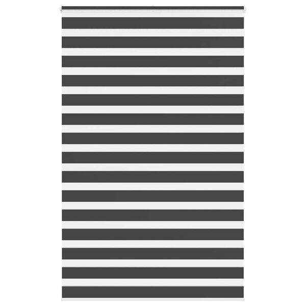 vidaXL Zebra Blind Black 145x200 cm Fabric Width 140.9 cm Polyester