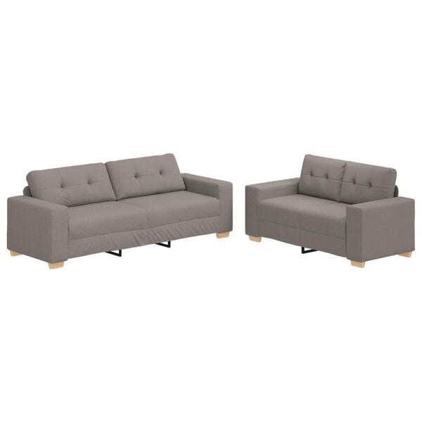 vidaXL Sofa 2 pcs Taupe 221 x 80 x 80 cm Fabric