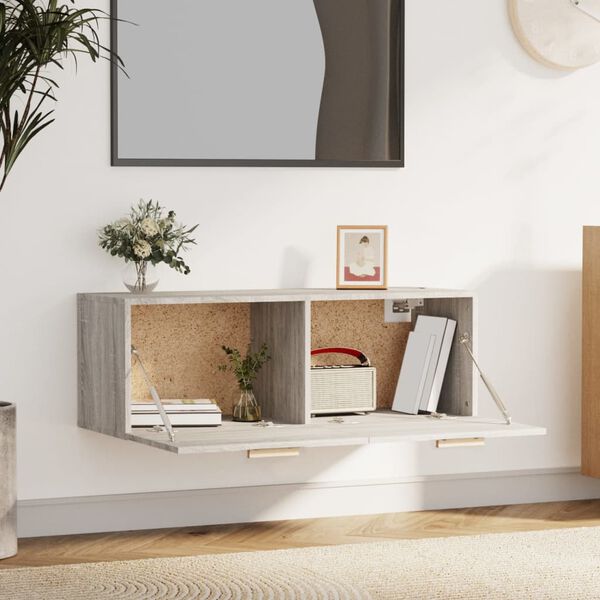 vidaXL Wall Cabinet Grey Sonoma 100x36.5x35 cm Engineered Wood