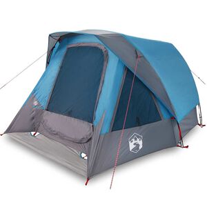 vidaXL Camping Tent Cabin 4-Person Blue Waterproof