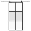 vidaXL Sliding Door with Hardware Set Black 102,5x205 cm Tempered Glass