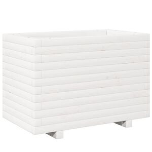 vidaXL Garden Planter White 70x40x49.5 cm Solid Wood Pine