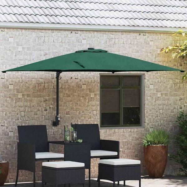 vidaXL Garden Parasol Green and Black 248.5 x 247.5 x 160 cm