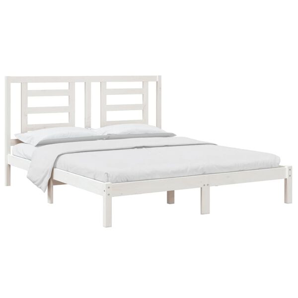 vidaXL Bed Frame without Mattress White 160x200 cm Solid Wood Pine