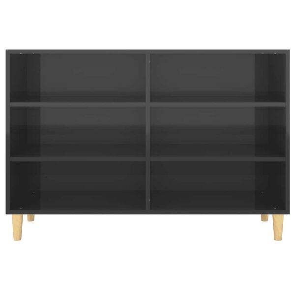 vidaXL Sideboard High Gloss Black 103.5x35x70 cm Engineered Wood