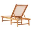 vidaXL Sun Lounger Cream Solid Wood Acacia and Textilene