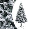 vidaXL Artificial Christmas Tree | Green with flocked snow | PVC, Metal