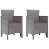 vidaXL Garden Chair 2 pcs Light grey 53 x 49 x 85 cm PP