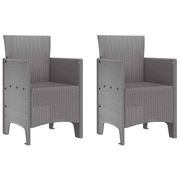 vidaXL Garden Chair 2 pcs Light grey 53 x 49 x 85 cm PP