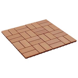 vidaXL Decking Tile 22 pcs Teak 30 x 30 cm WPC