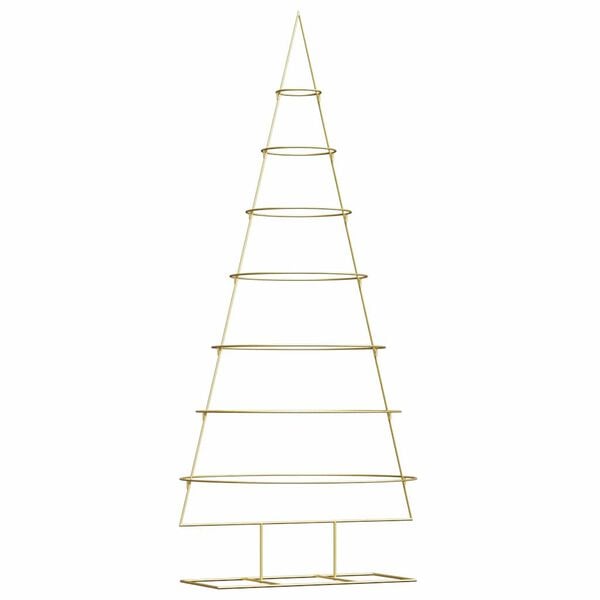 vidaXL Metal Christmas Tree with Stand Gold 210 cm Powder-coated steel