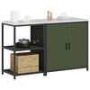 vidaXL Kitchen Storage Set 2 pcs Olive Green Cold-rolled Steel