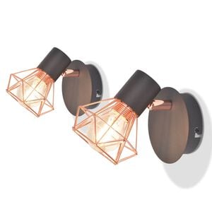 vidaXL Wall Lamps 2 pcs with 2 LED Filament Bulbs 8 W