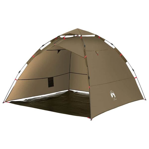 vidaXL Fishing Tent 4-Person Olive Green Quick Release