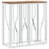 vidaXL Console Table Silver Stainless Steel and Solid Wood Reclaimed