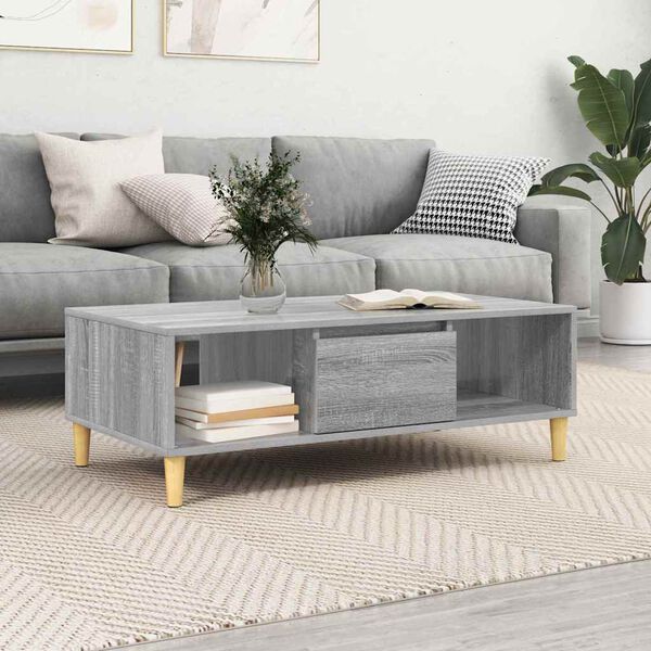 vidaXL Coffee Table Grey Sonoma 103.5 x 60 x 35 cm Engineered Wood