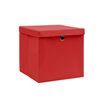 vidaXL Storage Boxes with Covers 10 pcs 28x28x28 cm Red