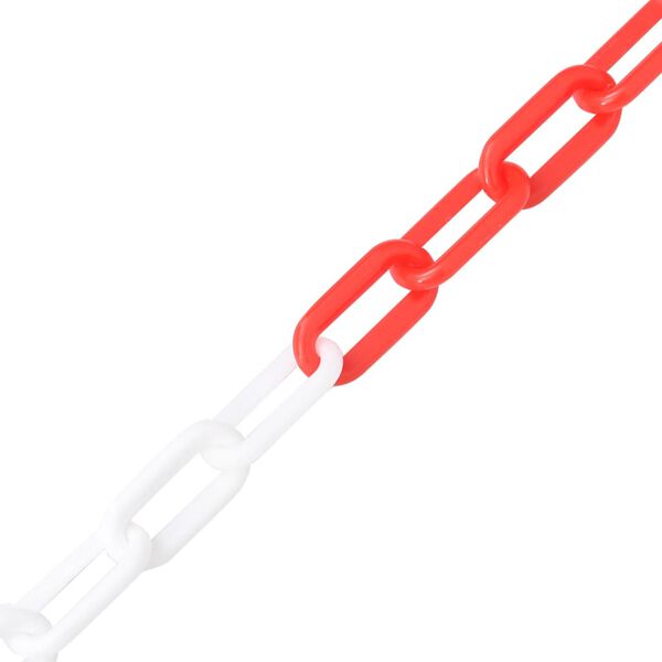 vidaXL Warning Chain Red and White 100 m &Oslash;8 mm Plastic