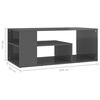 vidaXL Coffee Table High Gloss Grey 100x50x40 cm Engineered Wood