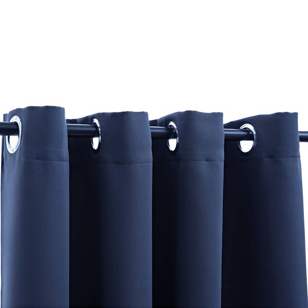 vidaXL Blackout Curtain with Metal Rings Blue 290x245 cm