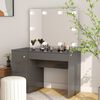 vidaXL Makeup Table with LED Lights 110x55x145 cm MDF Shining Grey