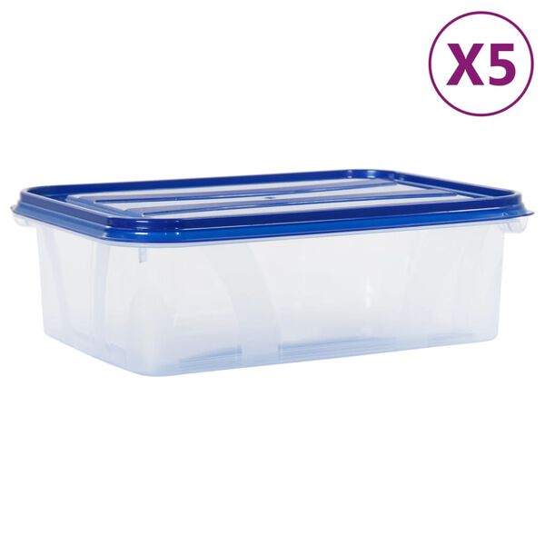 vidaXL Food Storage Containers with Lids 5 pcs PP