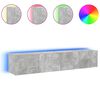 vidaXL TV Wall Cabinets with LED Lights 2 pcs Concrete Grey 80x35x31 cm