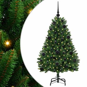 vidaXL Artificial Hinged Christmas Tree Green 120 cm PVC and Steel